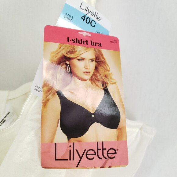 Lilyette Womens 40C White T-Shirt Bra With Underwire & Adjustable Straps Style 0 - Picture 4 of 7